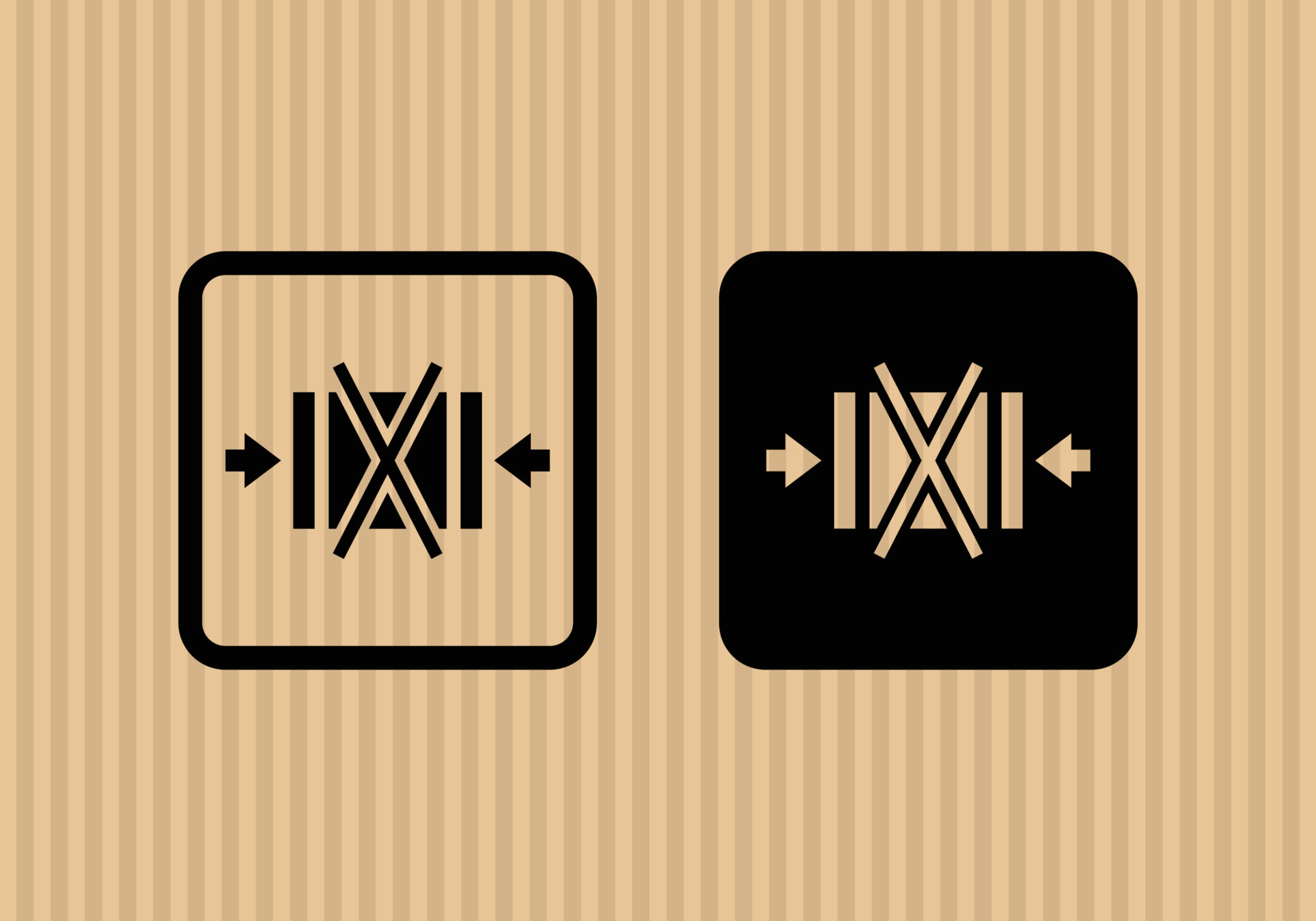 No clamp here simple flat icon vector illustration with cardboard