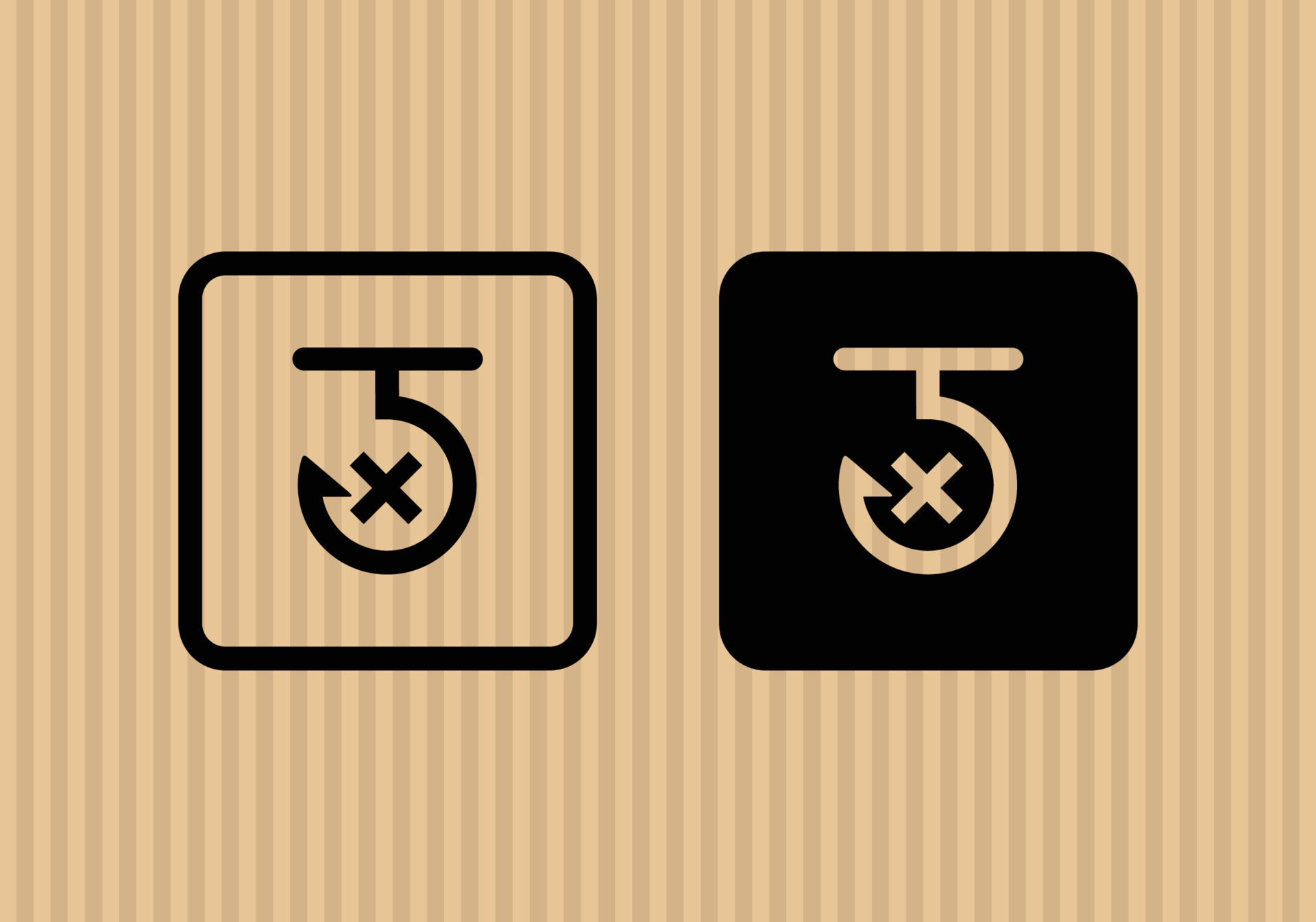 Use no hooks simple flat icon vector illustration with cardboard