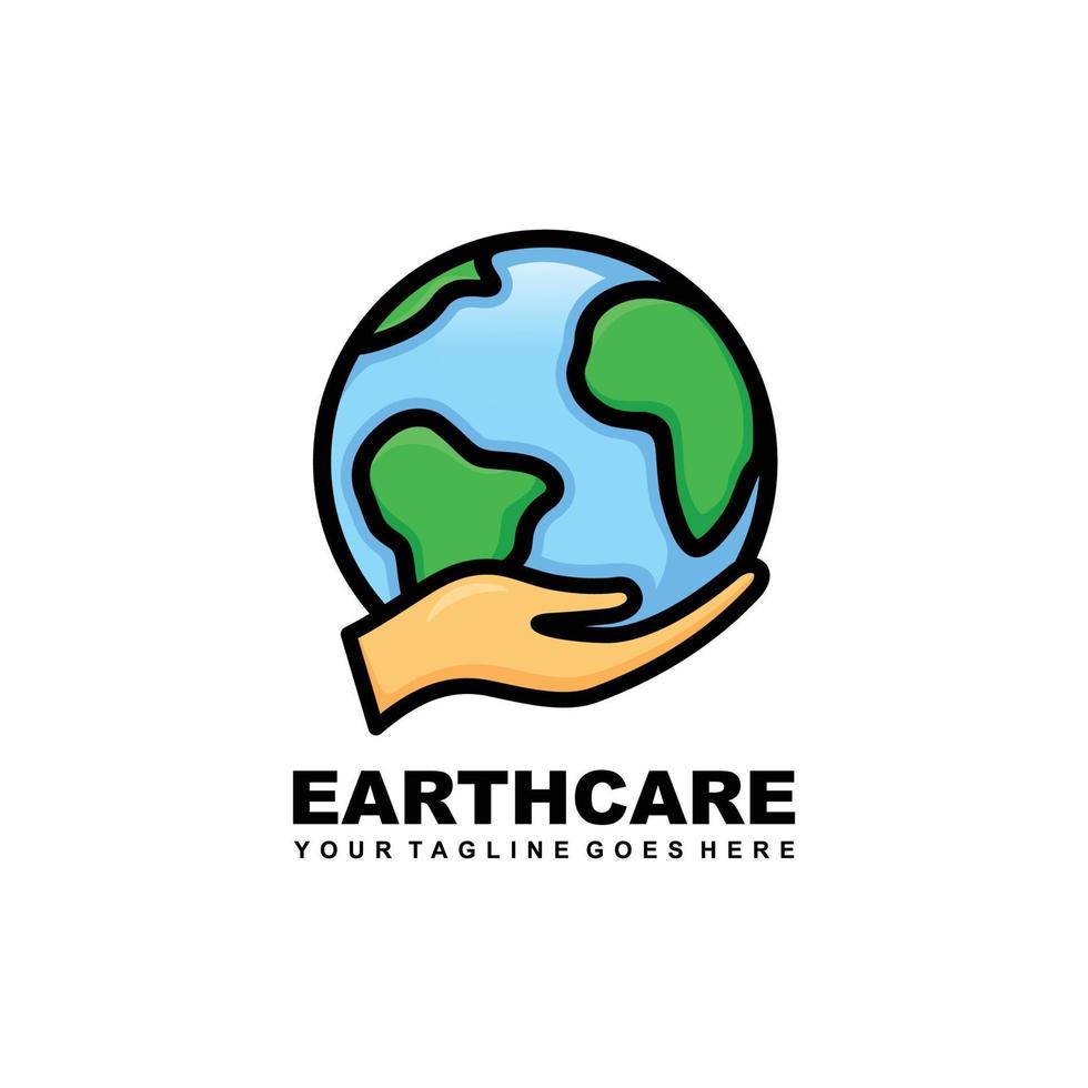 Save the earth logo design vector