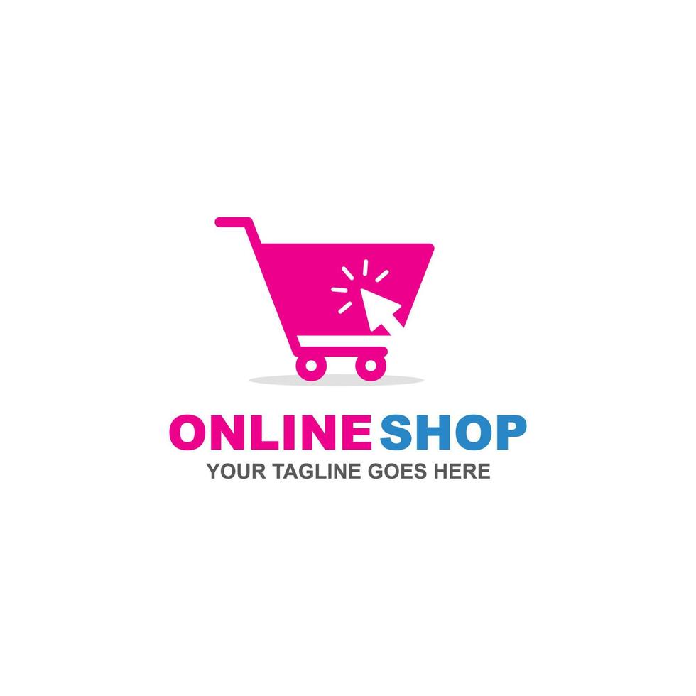 Online shop logo design vector