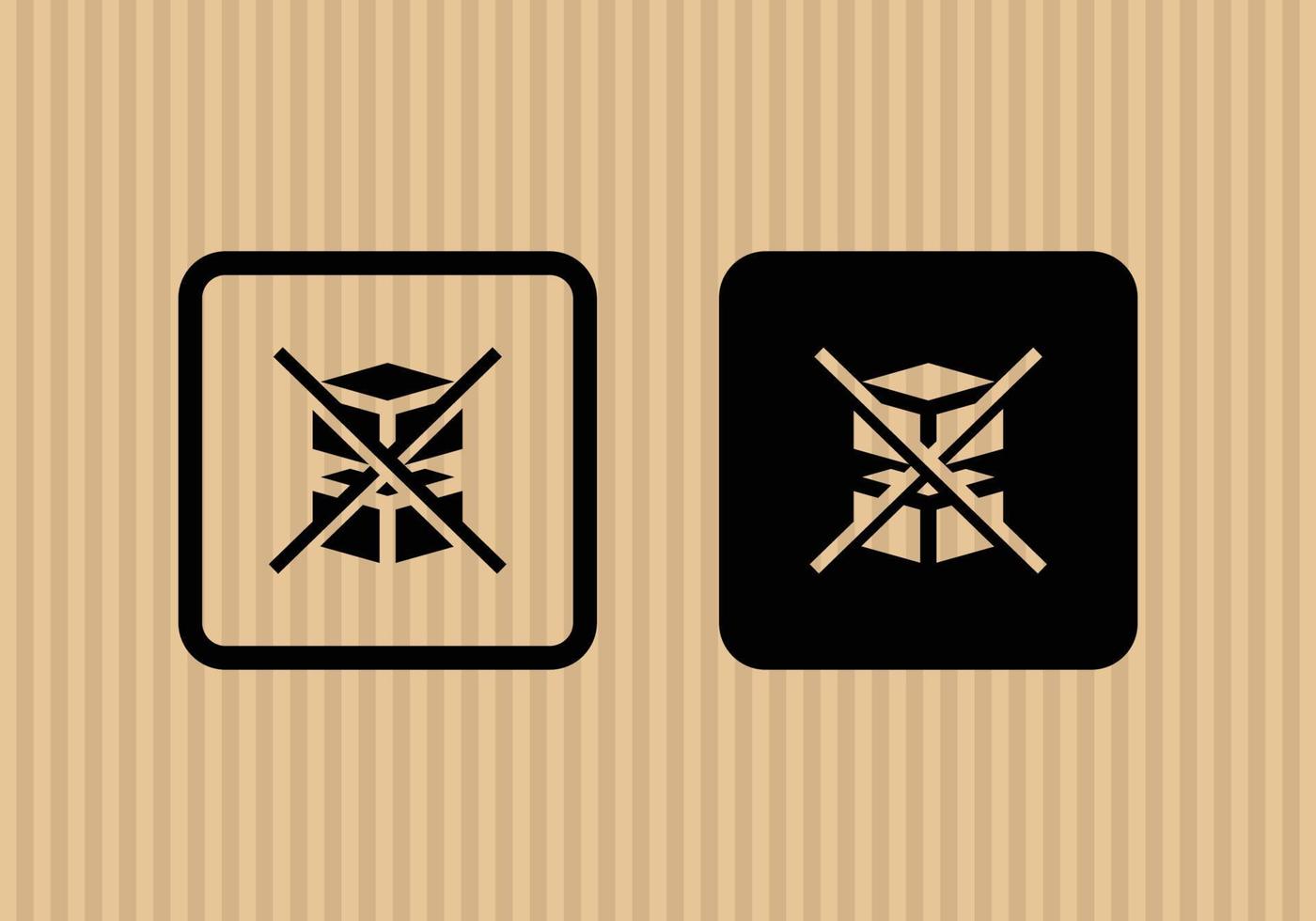 Do not stack simple flat icon vector illustration with cardboard texture background
