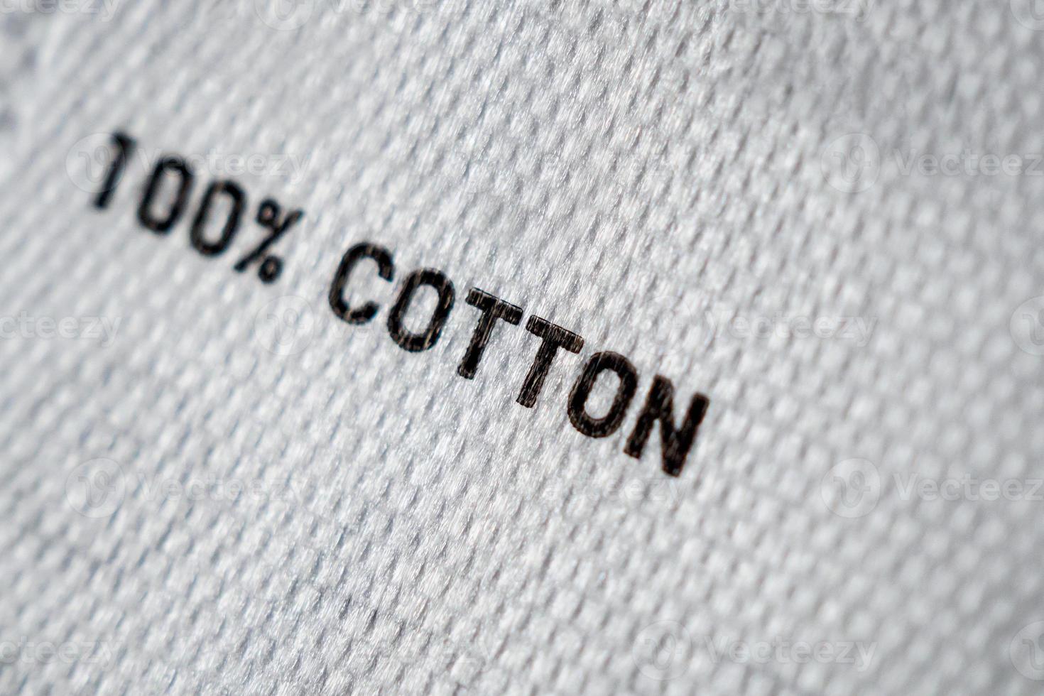 cotton fabric clothes label photo