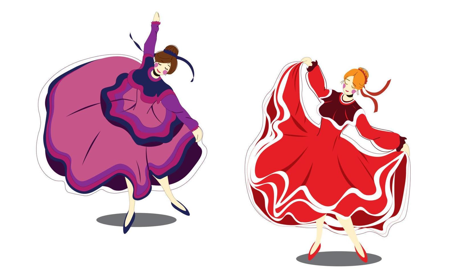 National Hispanic Heritage Month, two women's dance. Suitable for events vector