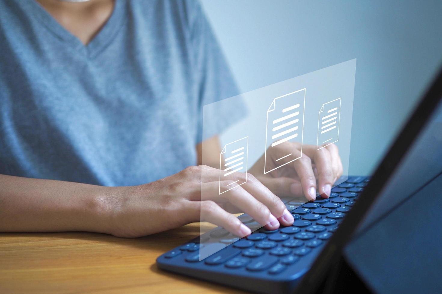 document management concept online document database, digital documentation photo