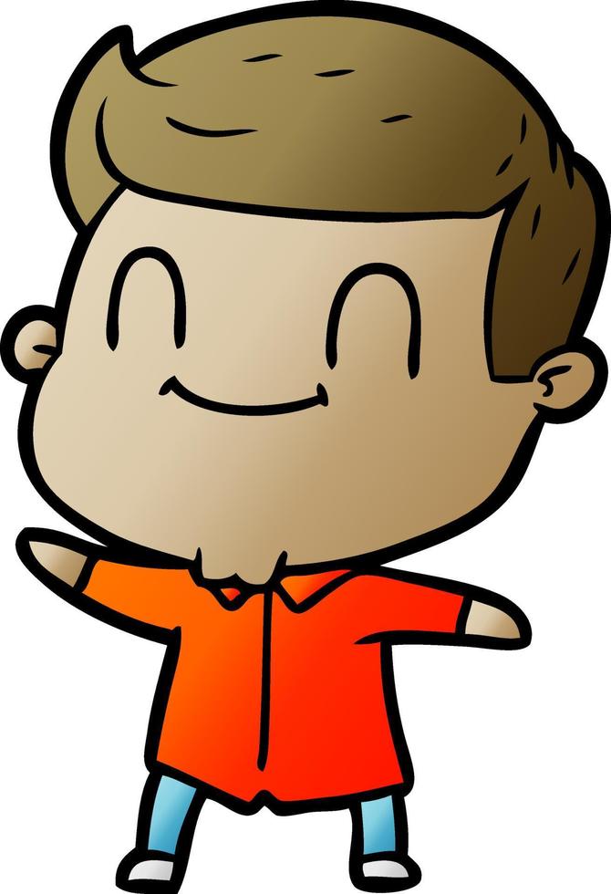 cartoon friendly man vector