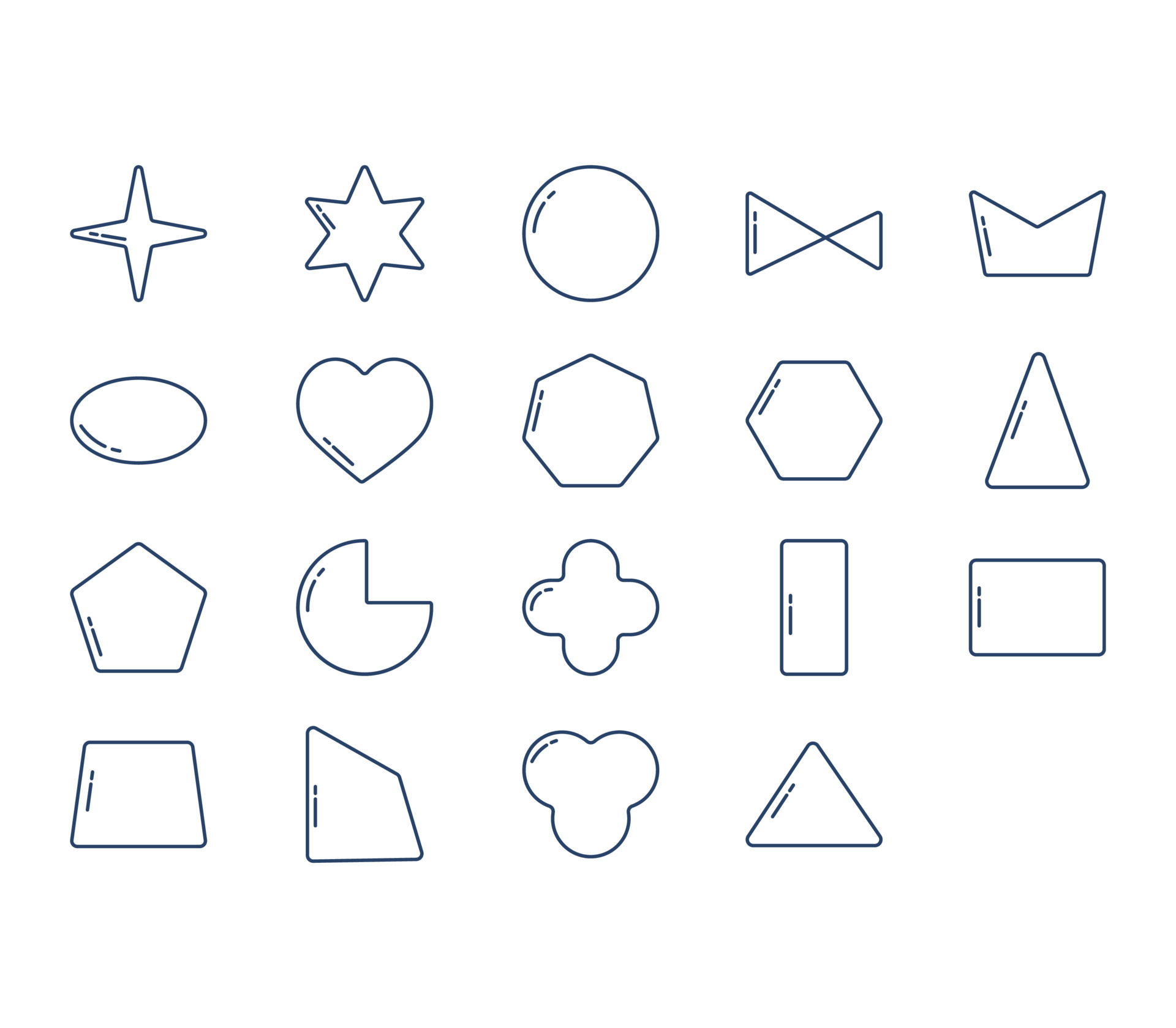 Geometric Shapes and symbol icon set 12068982 Vector Art at Vecteezy