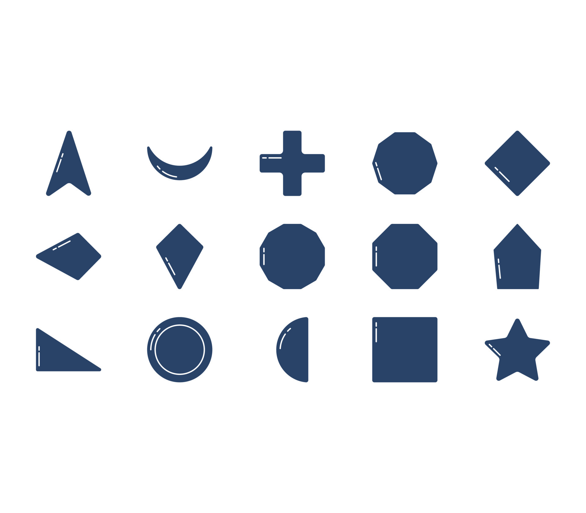 Geometric Shapes and symbol icon set 12068983 Vector Art at Vecteezy