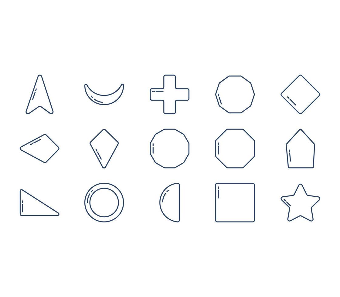 Geometric Shapes and symbol icon set 12068985 Vector Art at Vecteezy