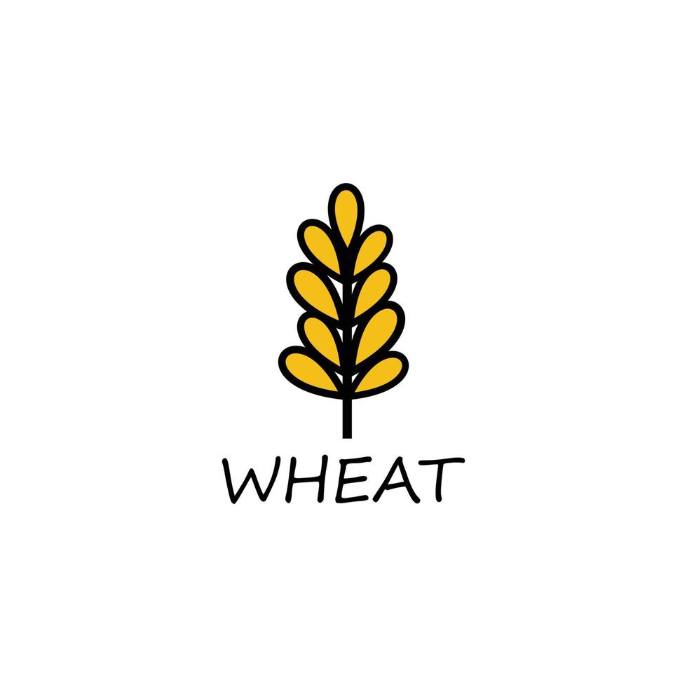 yellow wheat design logo vector
