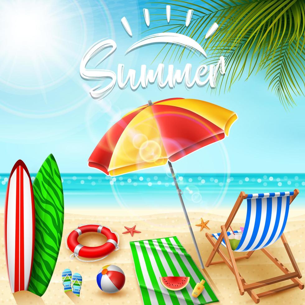 Summer holidays background vector