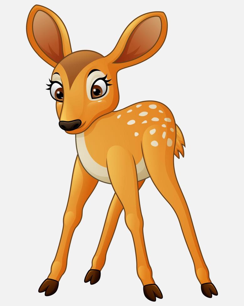 Cartoon funny deer on white background vector