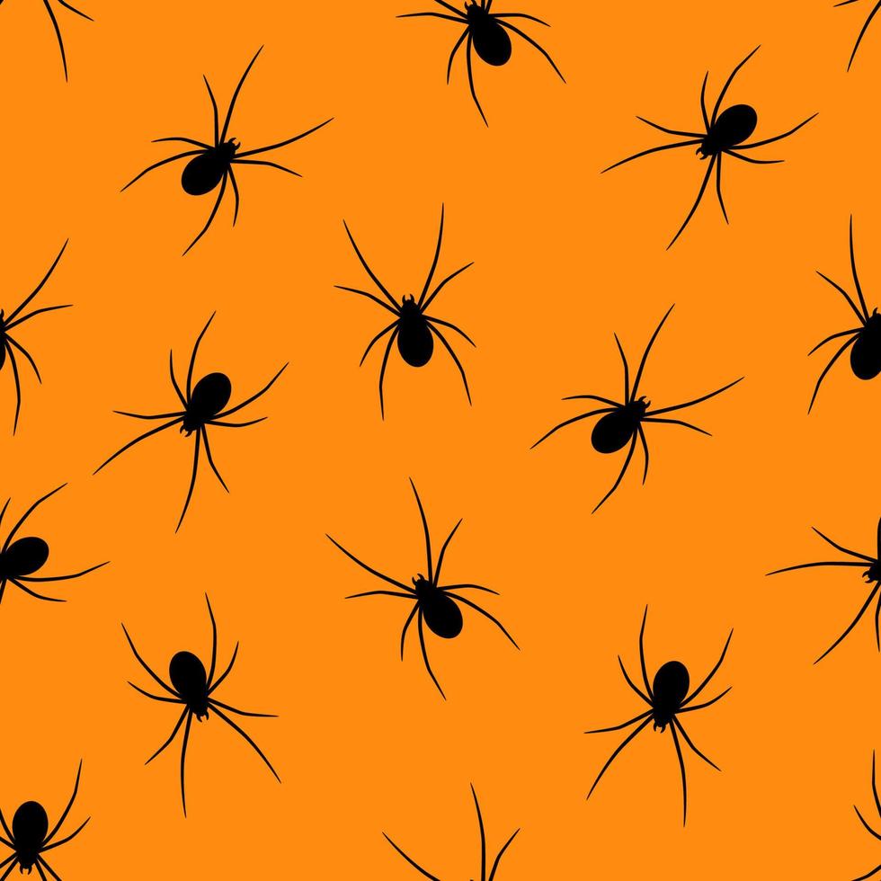 Set of black silhouettes spiders vector