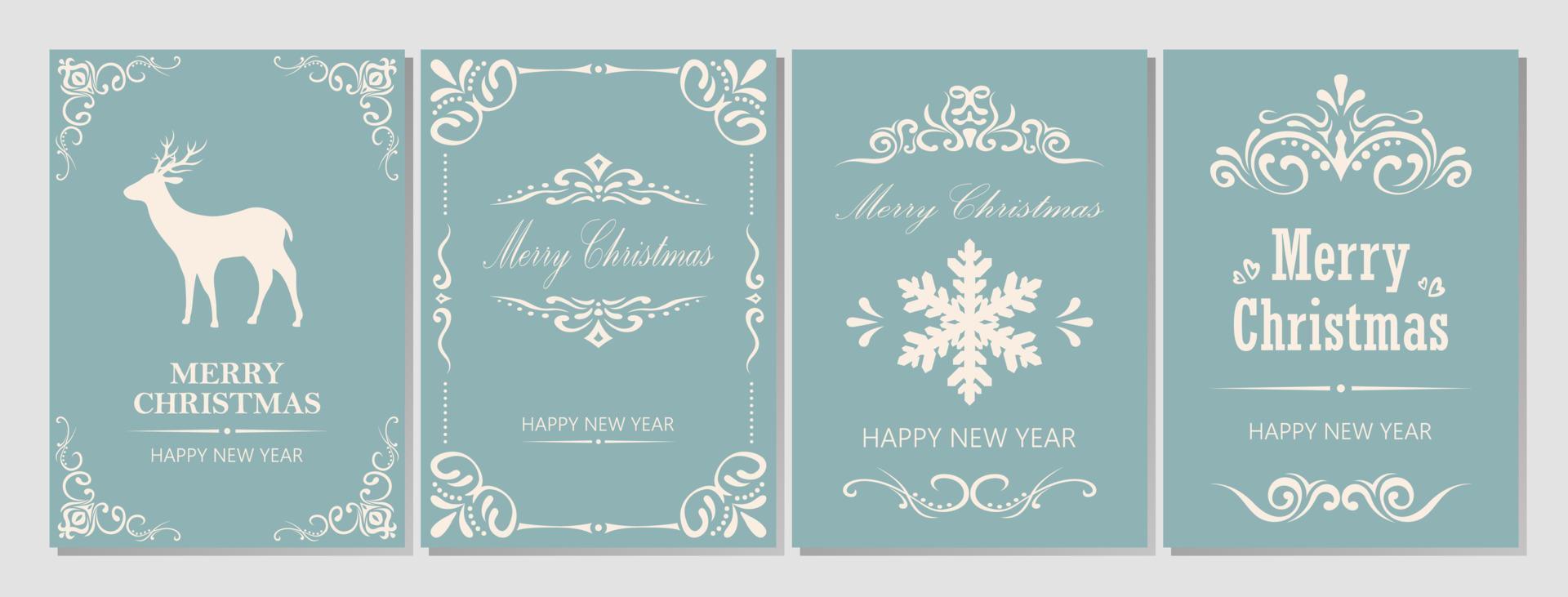 Merry Christmas and New Year greeting card vector