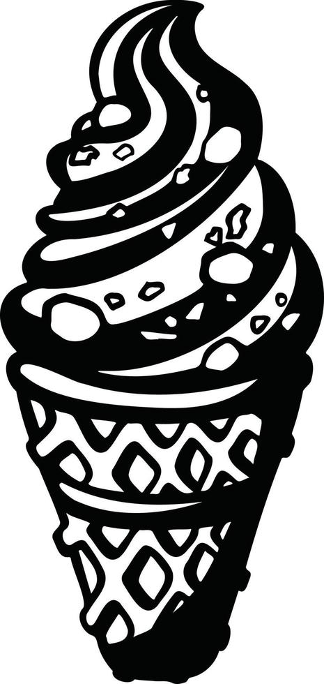 chocolate chip ice cream, sorbet,  vector illustration