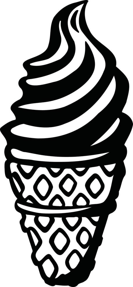 creamy ice cream cup waffle, sorbet,   vector illustration