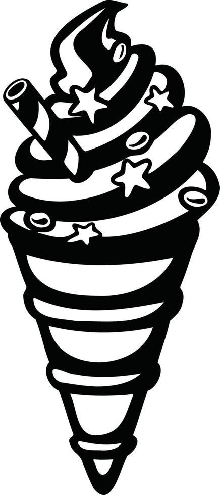 festive rainbow ice cream cone, sorbet, ice cream vector