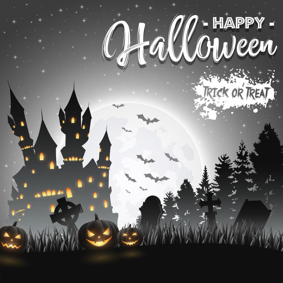 Halloween night background vector
