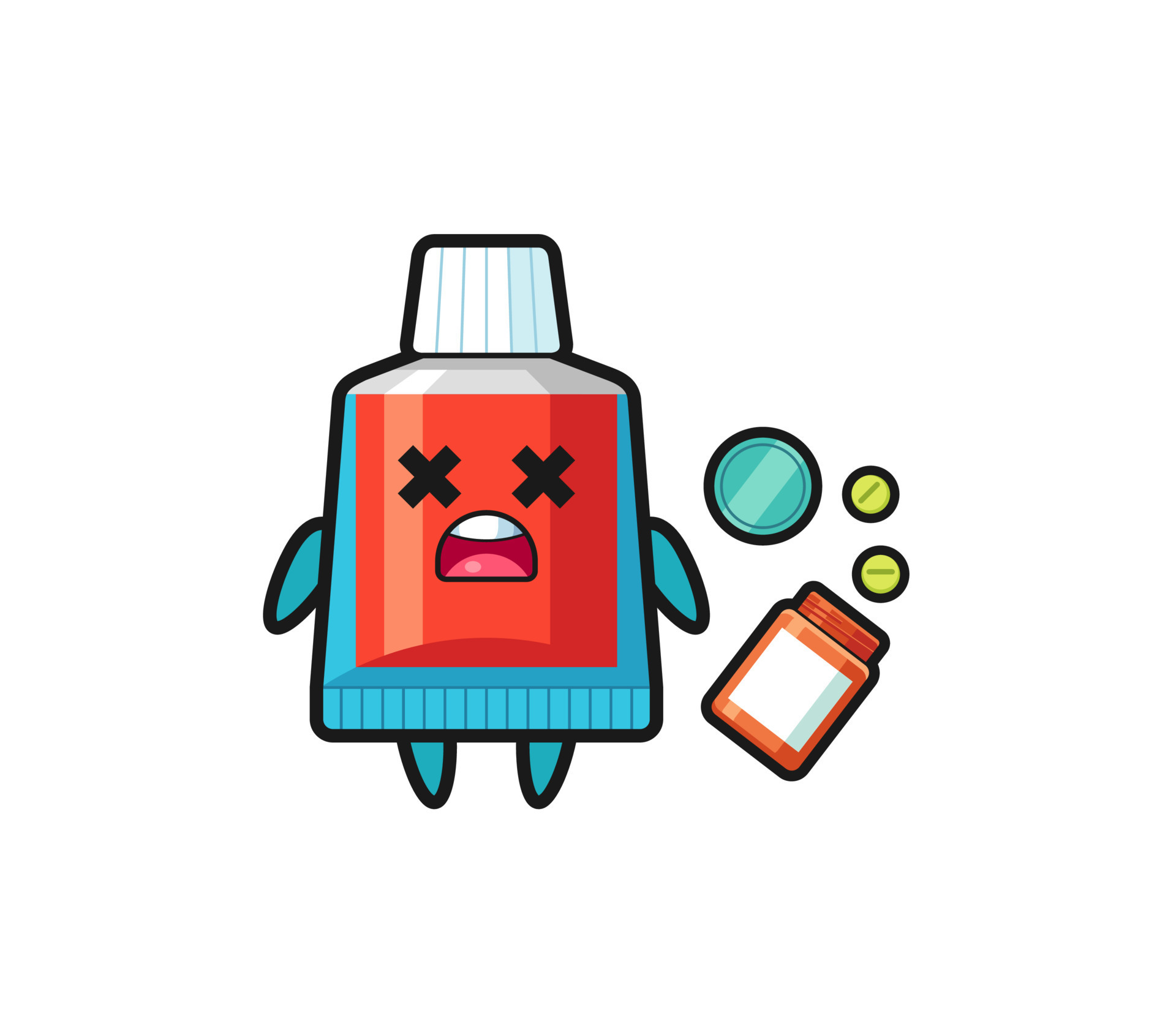 illustration of overdose toothpaste character 12069184 Vector Art at