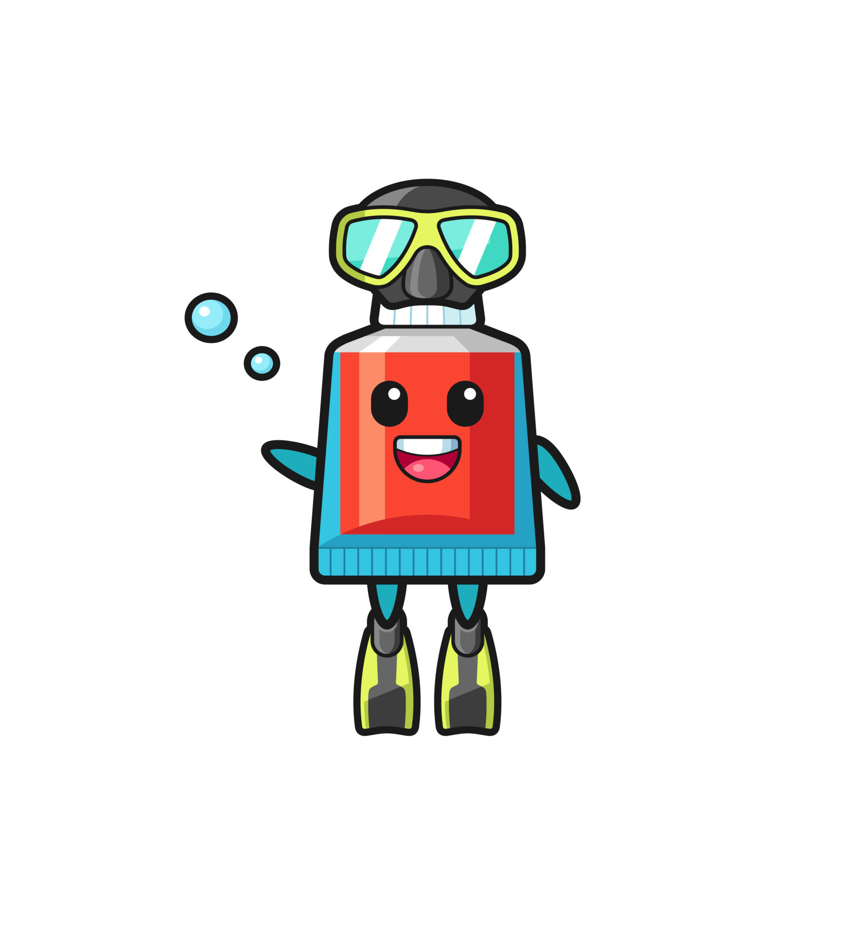 the toothpaste diver cartoon character 12069187 Vector Art at Vecteezy