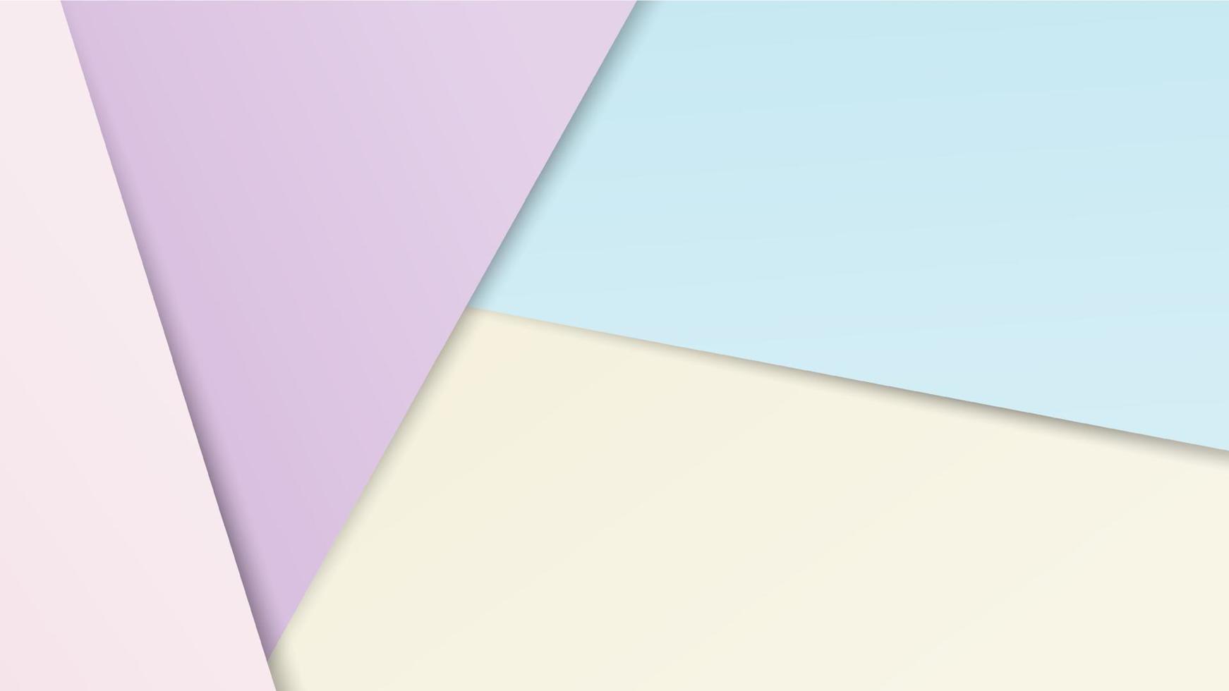 Colored paper background with geometric shapes in pastel yellow, pink, and blue colours vector