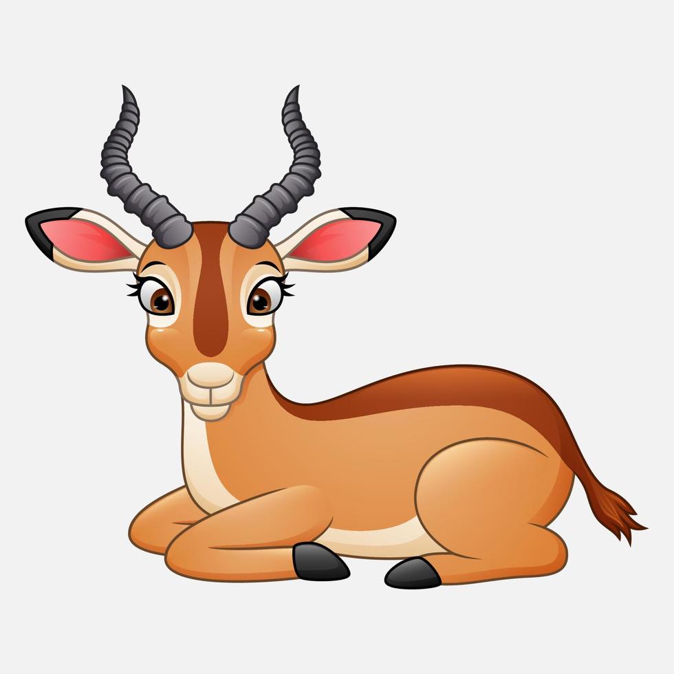 Cartoon impala isolated on white background vector