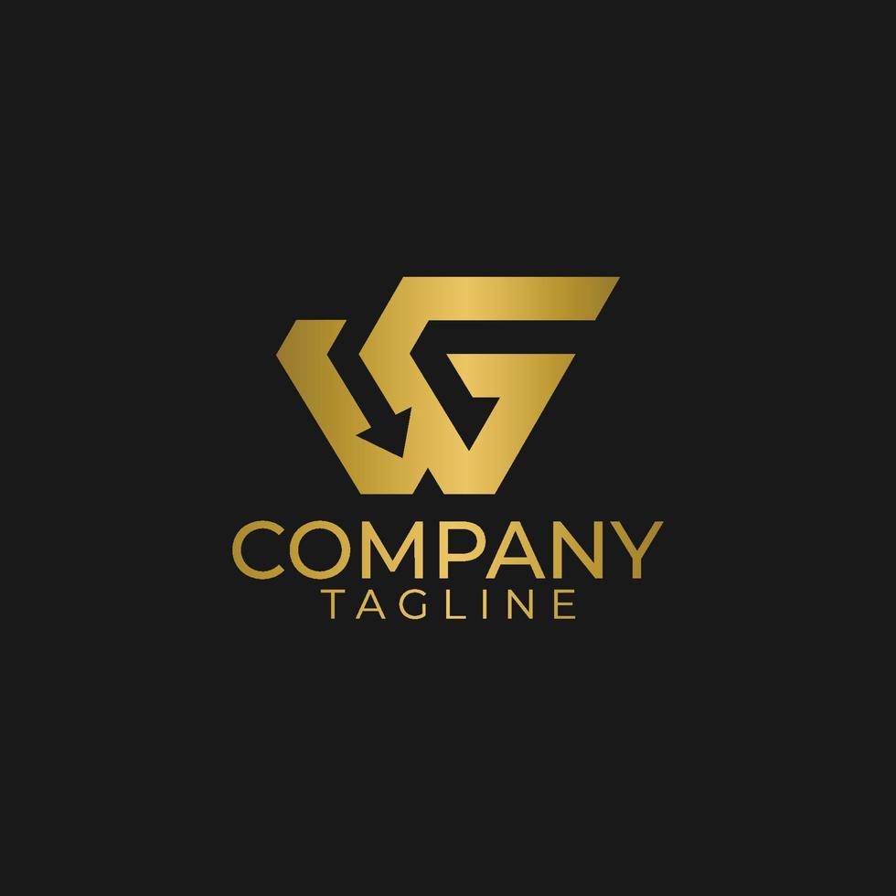 w arrow unique logo design and premium vector templates