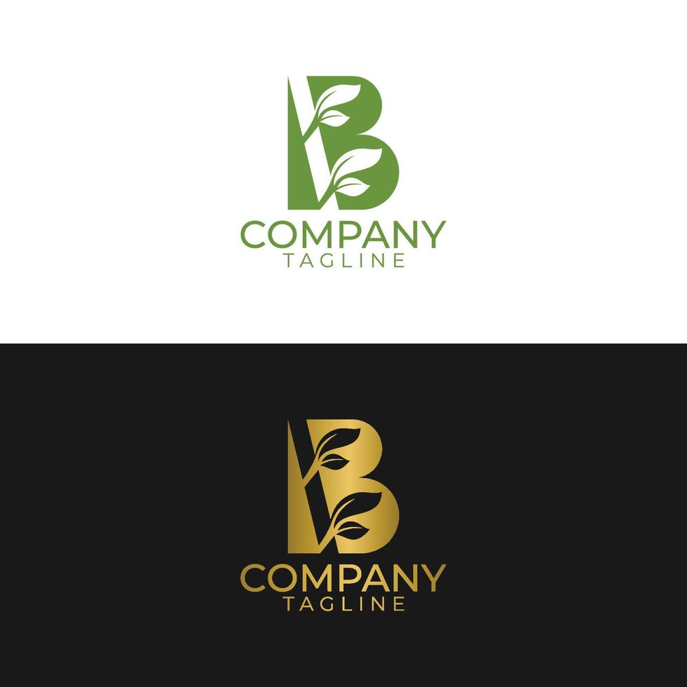 b leaf logo design and premium vector templates