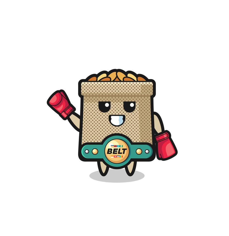 wheat sack boxer mascot character vector