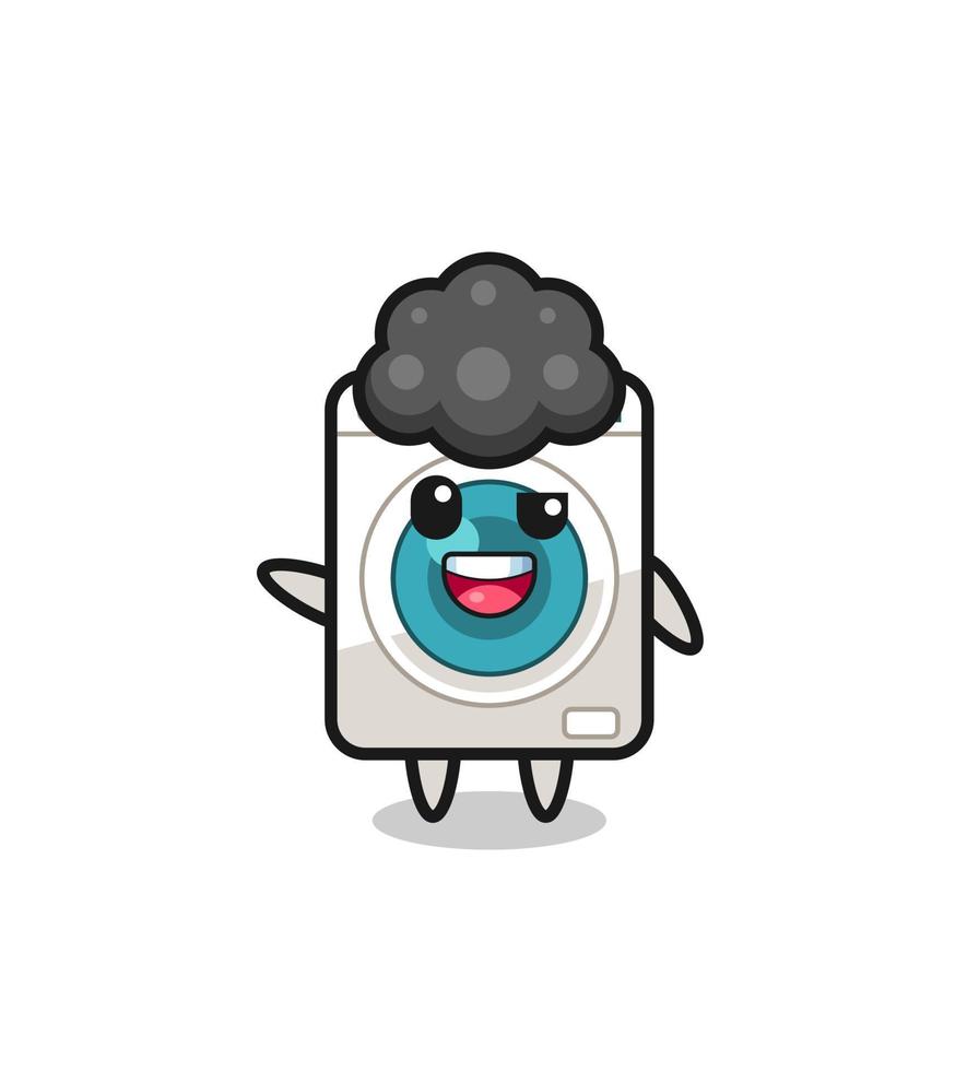 washing machine character as the afro boy vector