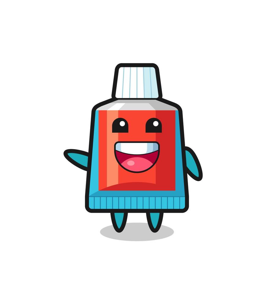 happy toothpaste cute mascot character vector