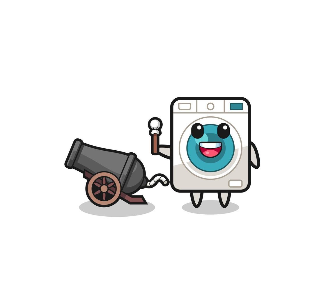 cute washing machine shoot using cannon vector