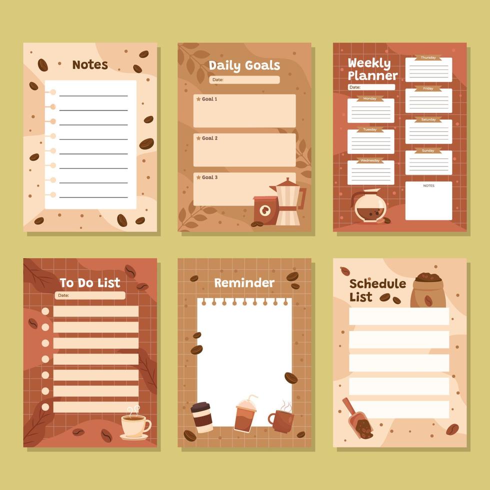 Coffee Journal Template vector