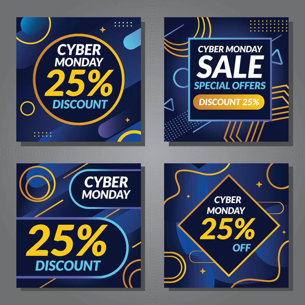 Cyber Monday Event Social Media Post Template vector