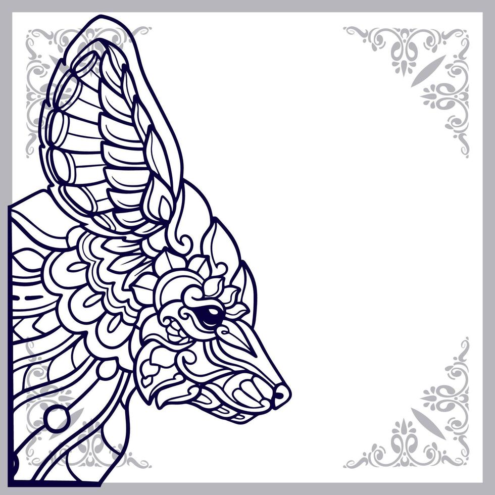 Fennec fox mandala arts isolated on white background vector