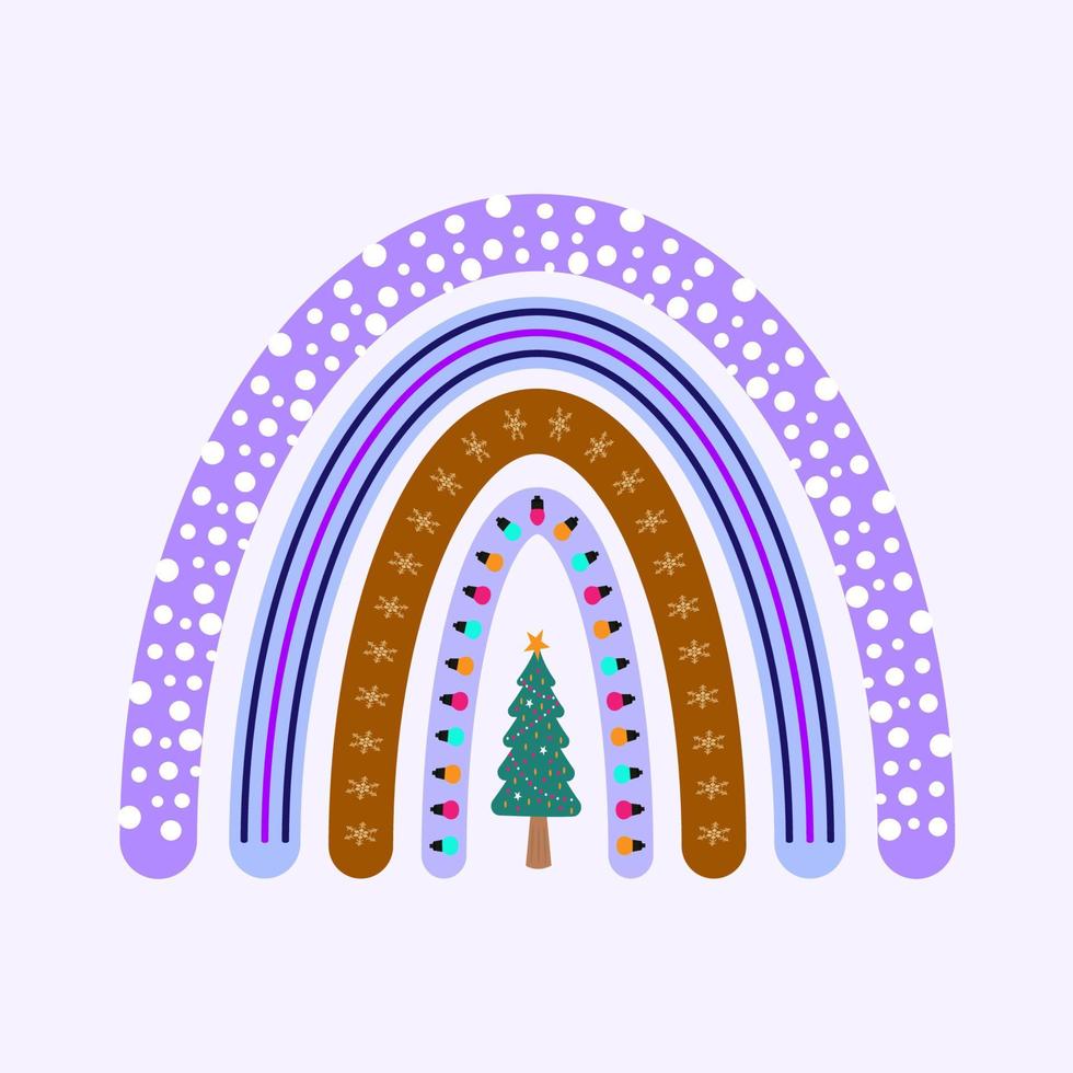 vector de arco iris multicolor de navidad y año nuevo