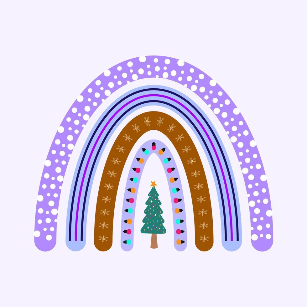 Christmas and New Year multicolored rainbow vector