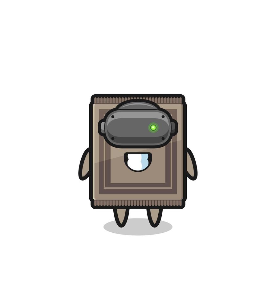 cute carpet using VR headset vector