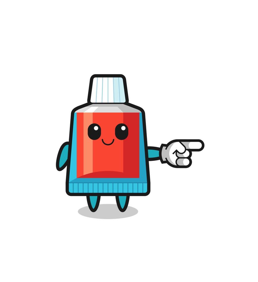 toothpaste mascot with pointing right gesture vector