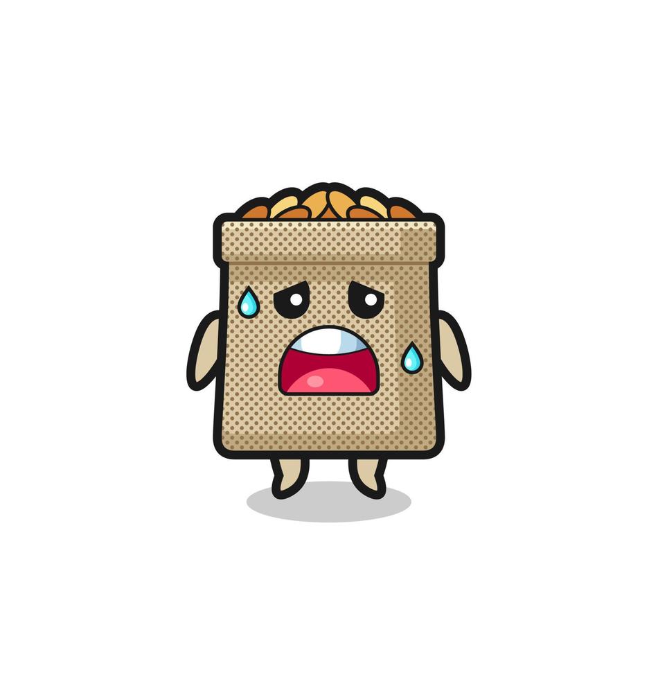 the fatigue cartoon of wheat sack vector