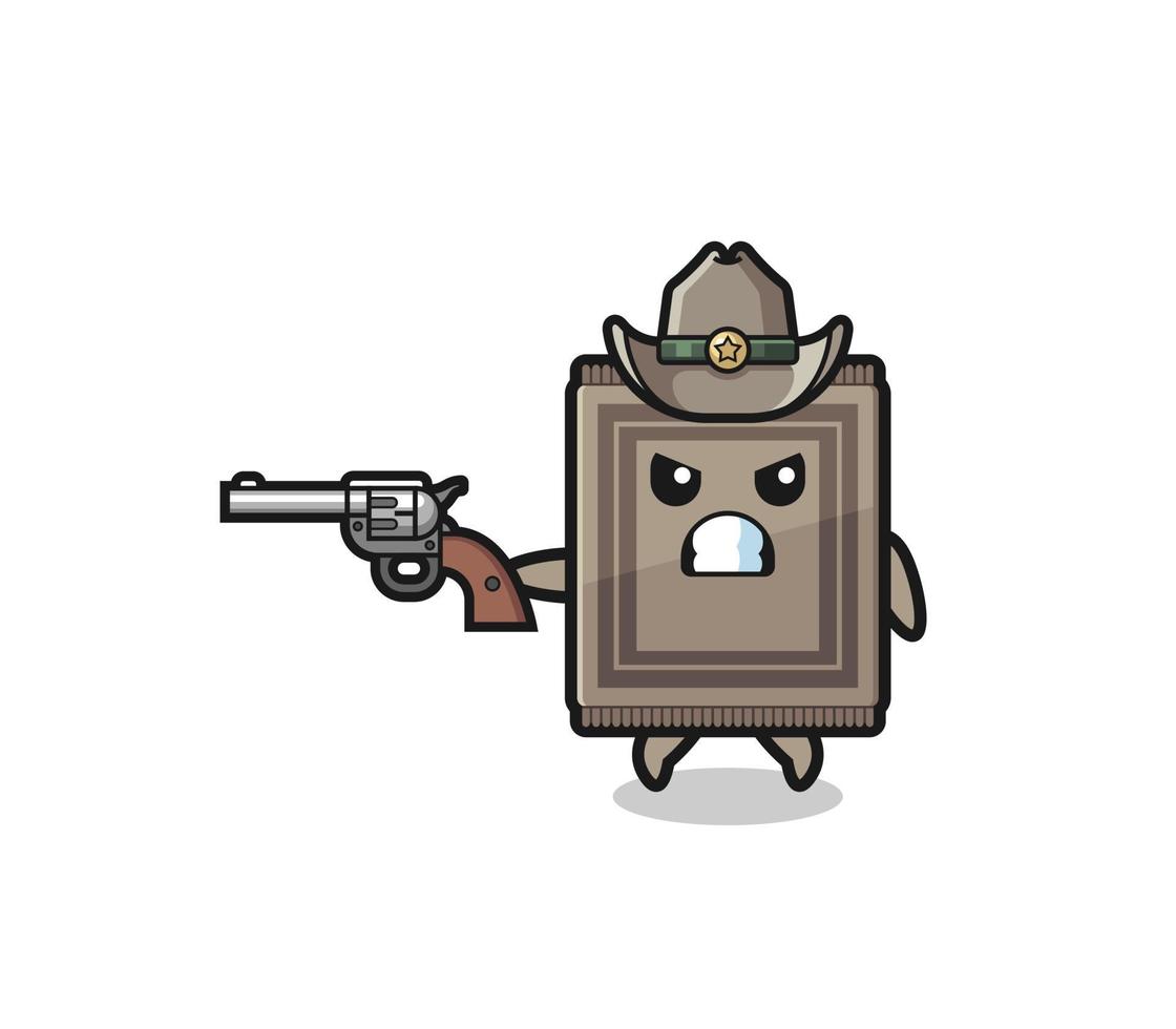 the carpet cowboy shooting with a gun vector