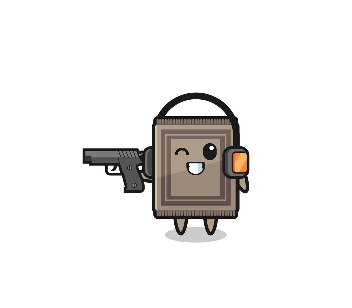 illustration of carpet cartoon doing shooting range vector