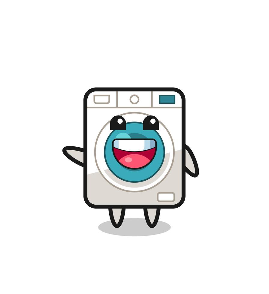 happy washing machine cute mascot character vector