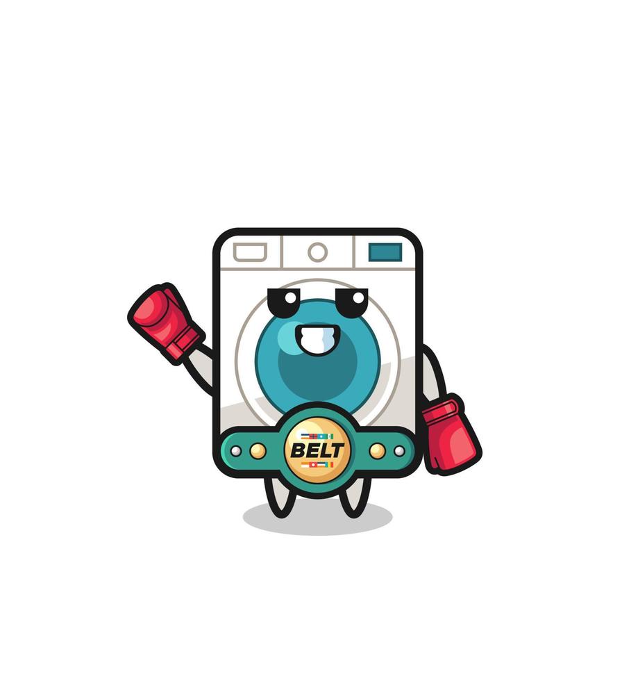 washing machine boxer mascot character vector