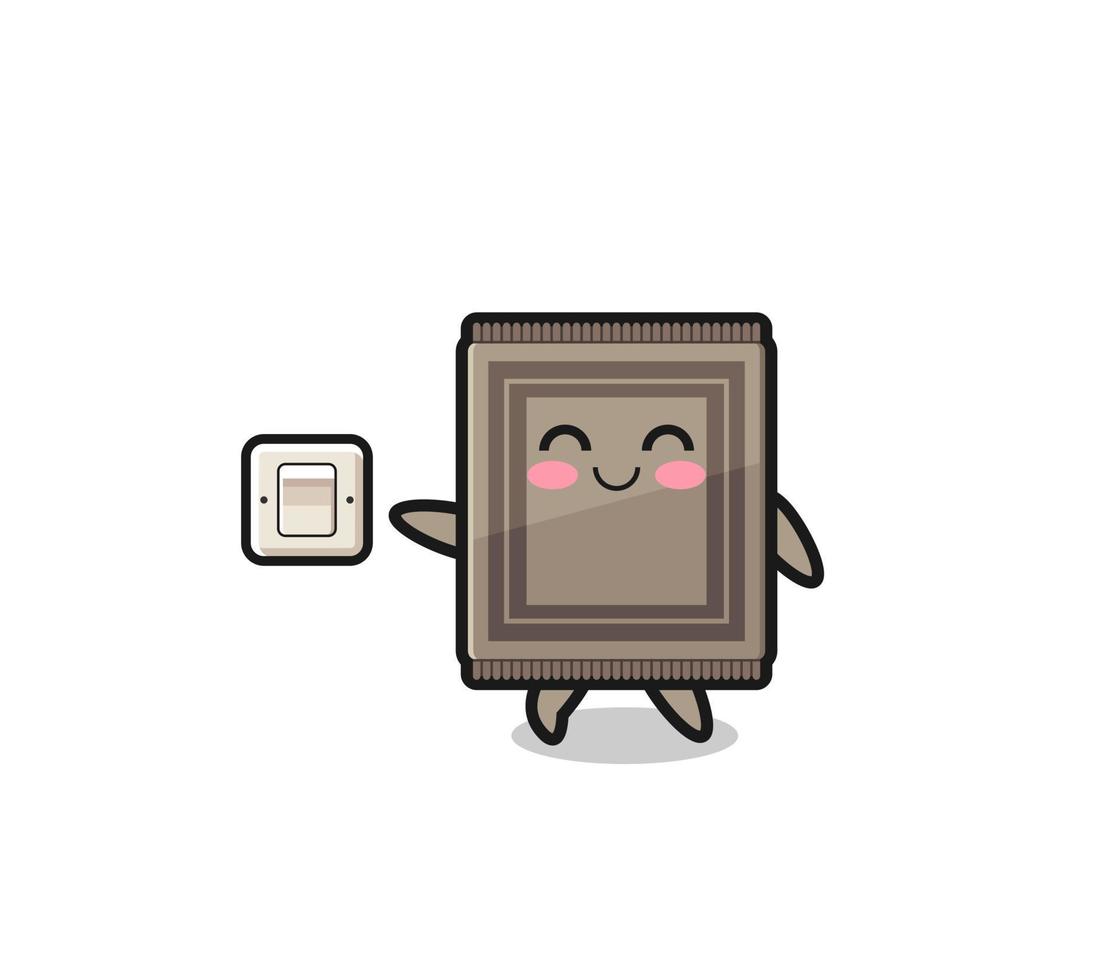 cartoon carpet is turning off light vector