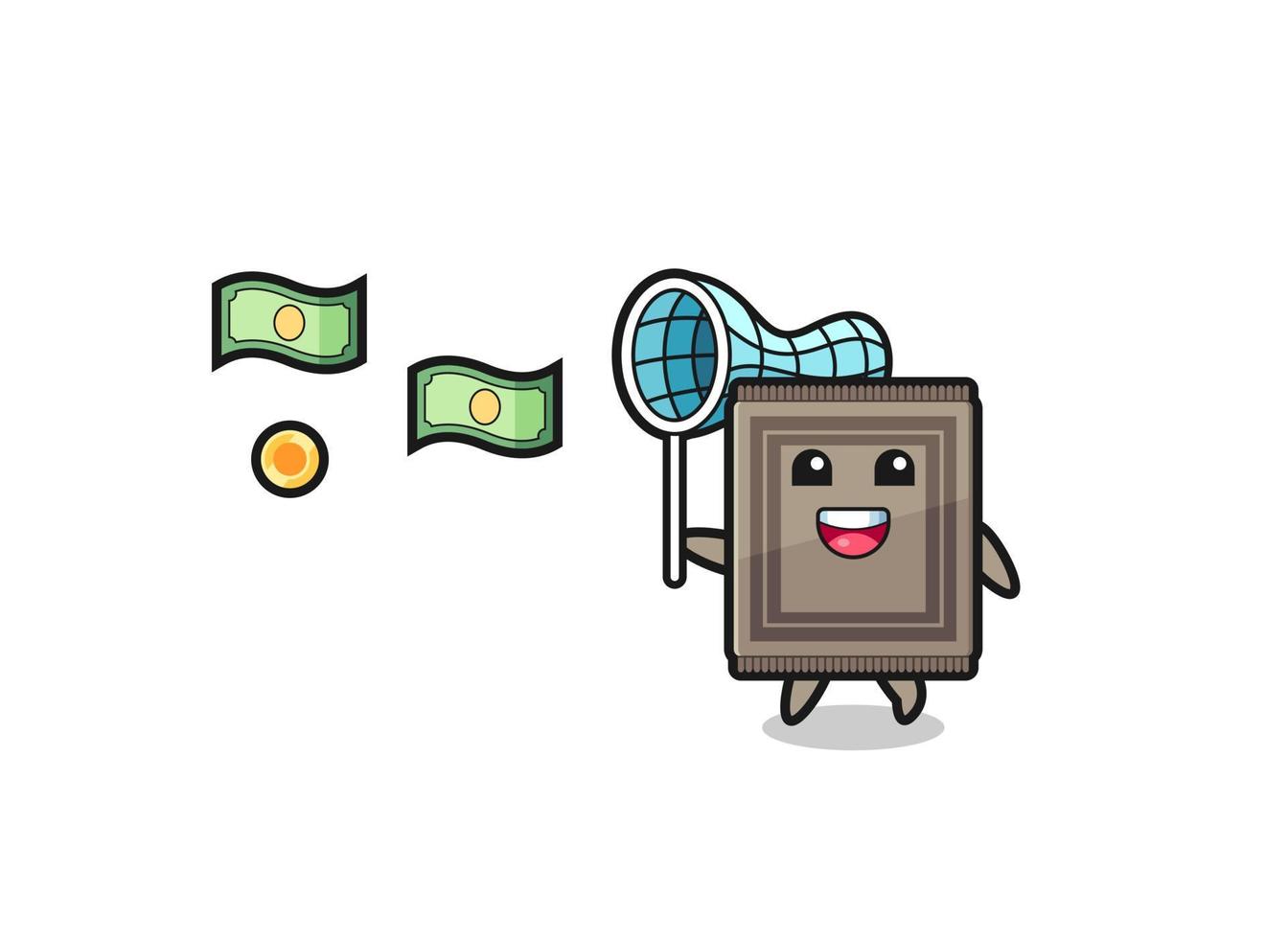 illustration of the carpet catching flying money vector