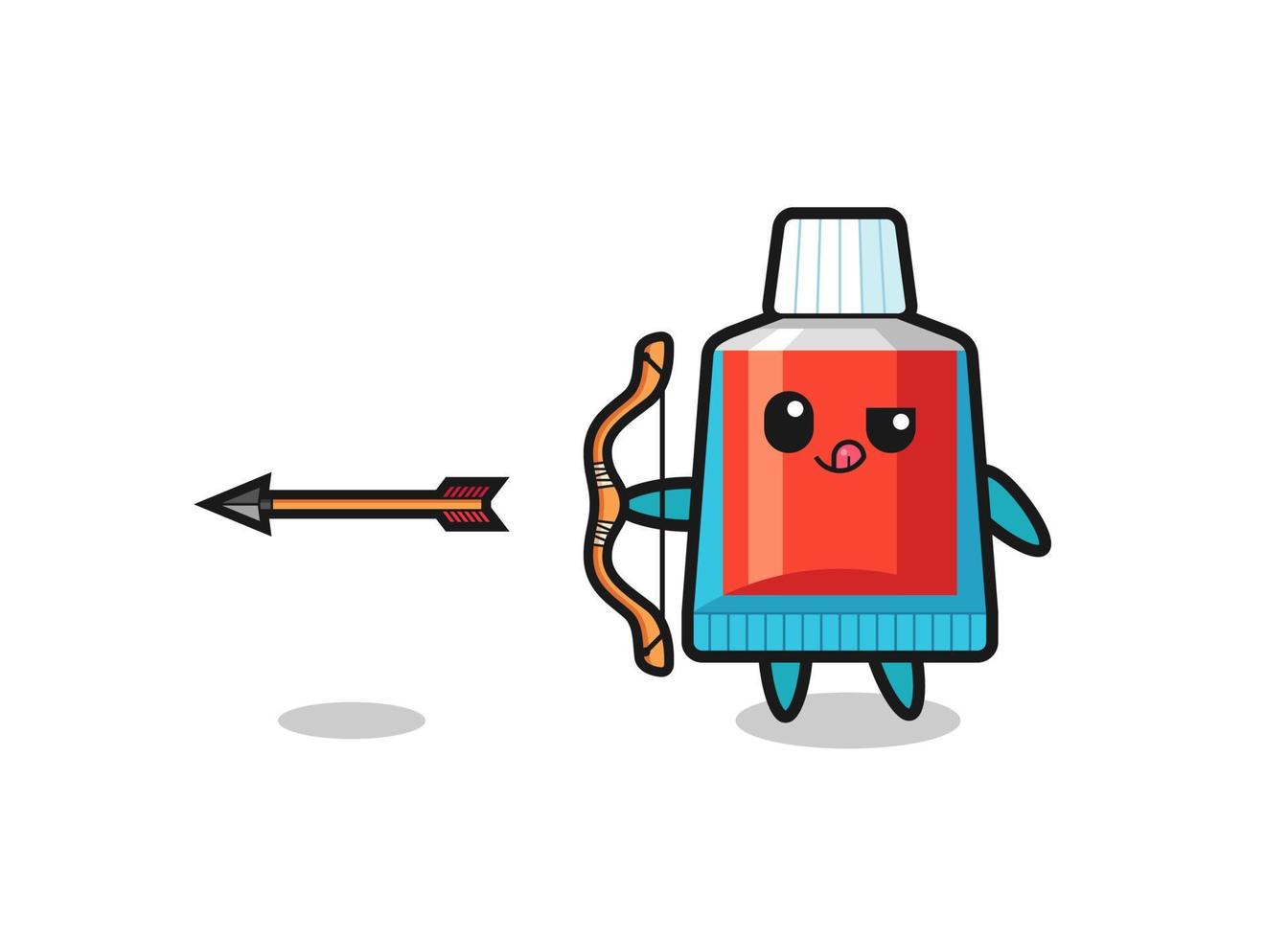 illustration of toothpaste character doing archery vector