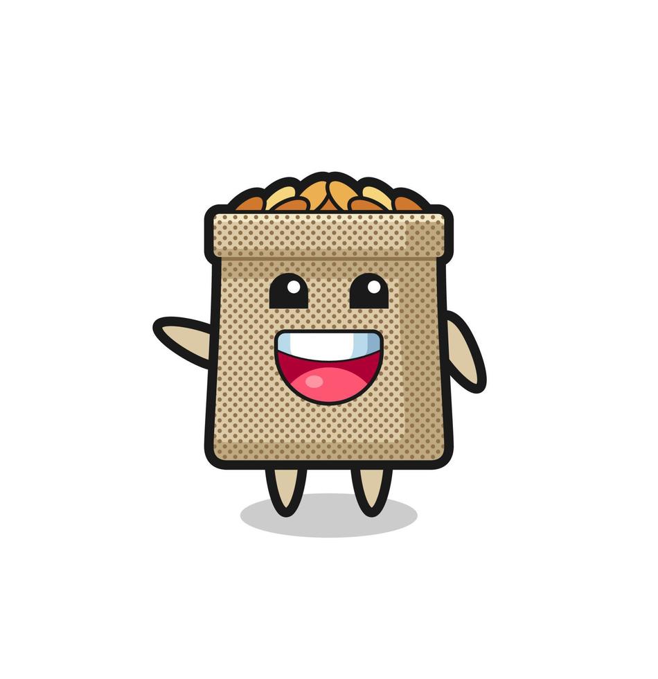 happy wheat sack cute mascot character vector
