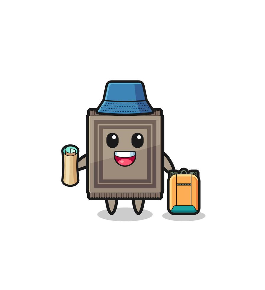 carpet mascot character as hiker vector