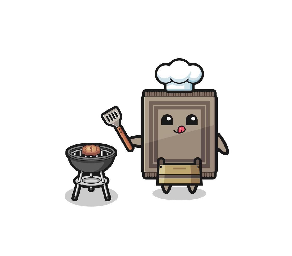 carpet barbeque chef with a grill vector