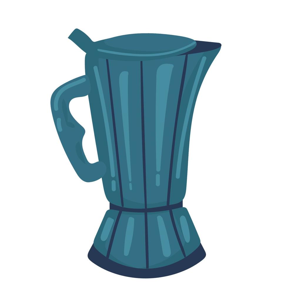 Italian coffee maker or moka pot, espresso machine, mocha express. Hand drawn vector illustration isolated over white.